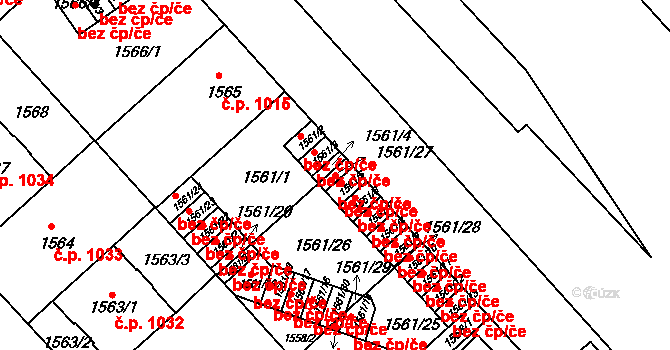 Praha 43275991 na parcele st. 1561/27 v KÚ Bubeneč, Katastrální mapa