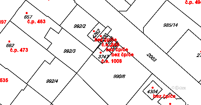 Náchod 1008 na parcele st. 3747 v KÚ Náchod, Katastrální mapa