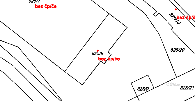 Teplice 45112991 na parcele st. 825/8 v KÚ Teplice-Řetenice, Katastrální mapa