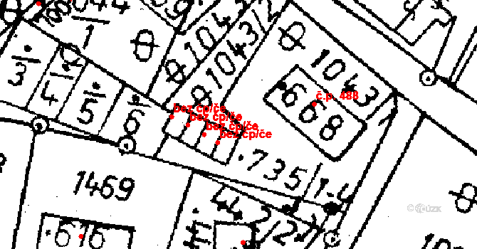 Jablonné v Podještědí 45911991 na parcele st. 735/4 v KÚ Jablonné v Podještědí, Katastrální mapa