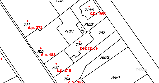 Praha 46877991 na parcele st. 706 v KÚ Uhříněves, Katastrální mapa
