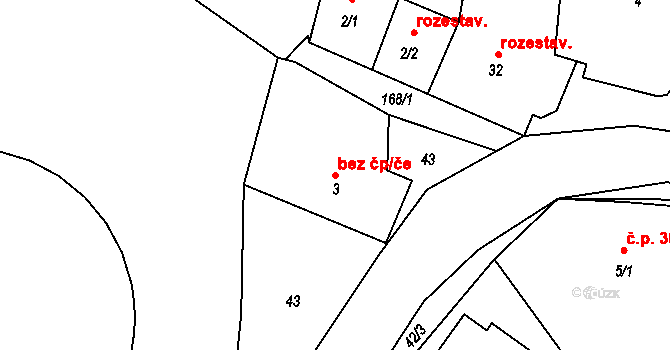 Sedlec 46906991 na parcele st. 3 v KÚ Sedlec u Českých Budějovic, Katastrální mapa