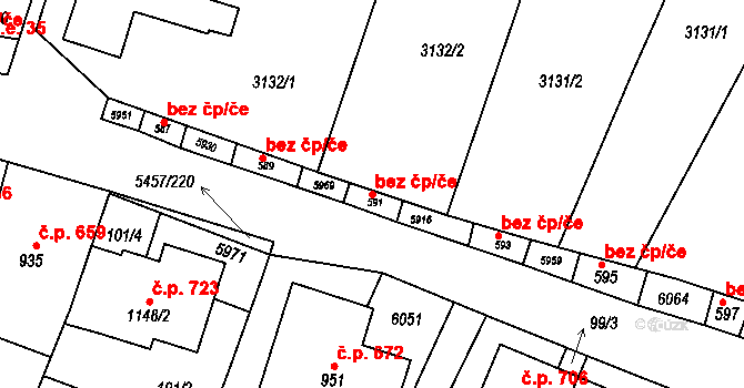 Polešovice 47195991 na parcele st. 591 v KÚ Polešovice, Katastrální mapa