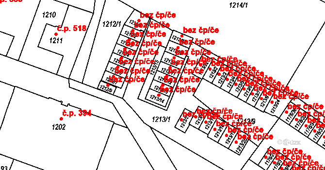 Liberec 47308991 na parcele st. 1213/13 v KÚ Liberec, Katastrální mapa