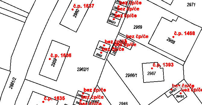 Litoměřice 47629991 na parcele st. 2965 v KÚ Litoměřice, Katastrální mapa