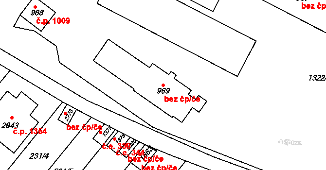 Litovel 49507991 na parcele st. 969 v KÚ Litovel, Katastrální mapa