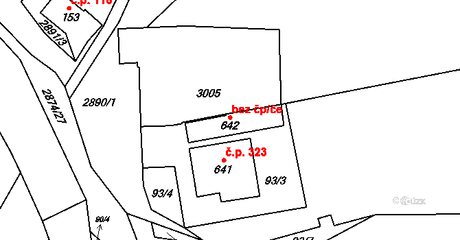 Bystřice pod Lopeníkem 54537991 na parcele st. 642 v KÚ Bystřice pod Lopeníkem, Katastrální mapa