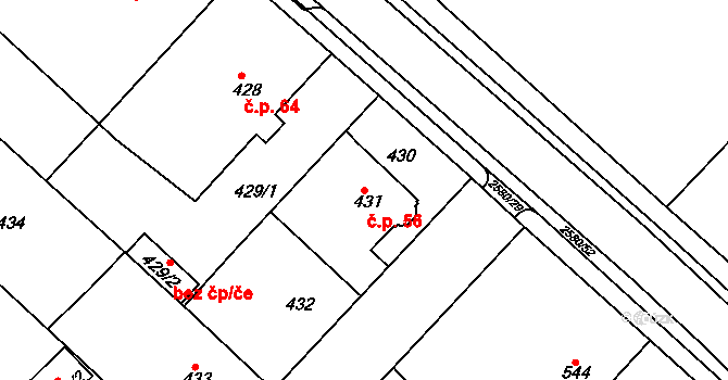 Malé Předměstí 56, Horšovský Týn na parcele st. 431 v KÚ Horšovský Týn, Katastrální mapa