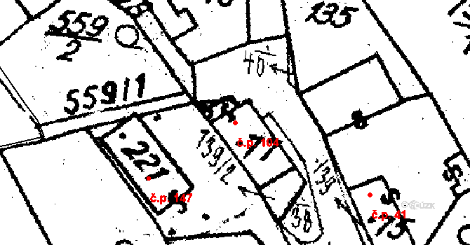 Chodská Lhota 104 na parcele st. 77 v KÚ Chodská Lhota, Katastrální mapa