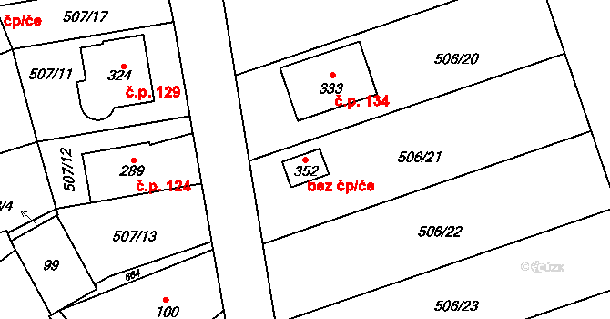 Litovel 78934991 na parcele st. 352 v KÚ Unčovice, Katastrální mapa