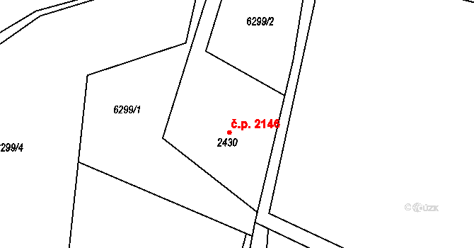 Žatec 2146 na parcele st. 2430 v KÚ Žatec, Katastrální mapa