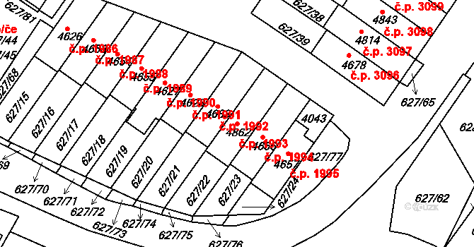 Havlíčkův Brod 1993 na parcele st. 4862 v KÚ Havlíčkův Brod, Katastrální mapa