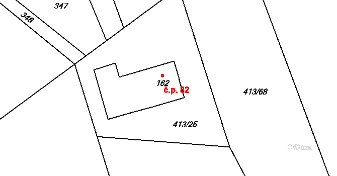 Karpentná 82, Třinec na parcele st. 162 v KÚ Karpentná, Katastrální mapa
