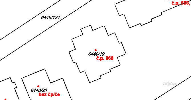 Kladno 868 na parcele st. 6440/19 v KÚ Kladno, Katastrální mapa