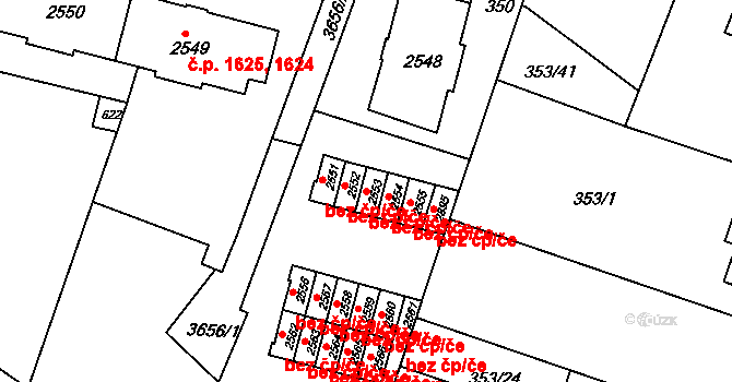 Lysá nad Labem 43425992 na parcele st. 2553 v KÚ Lysá nad Labem, Katastrální mapa