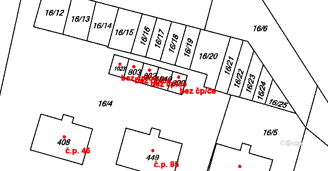 Hrotovice 44119992 na parcele st. 802 v KÚ Hrotovice, Katastrální mapa
