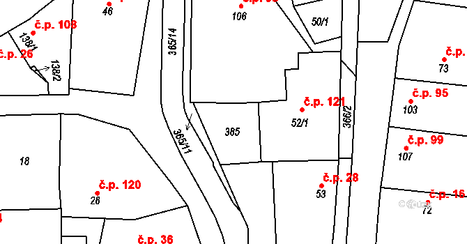 Hroubovice 45132992 na parcele st. 52/2 v KÚ Hroubovice, Katastrální mapa