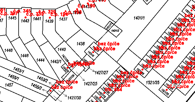 Brno 45601992 na parcele st. 1431/3 v KÚ Maloměřice, Katastrální mapa
