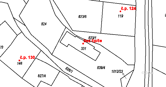 Žákava 46237992 na parcele st. 331 v KÚ Žákava, Katastrální mapa