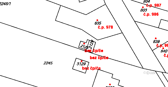 Nový Bydžov 46318992 na parcele st. 2125 v KÚ Nový Bydžov, Katastrální mapa