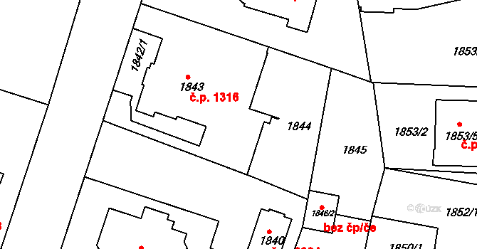 Teplice 49055992 na parcele st. 1842/2 v KÚ Teplice, Katastrální mapa