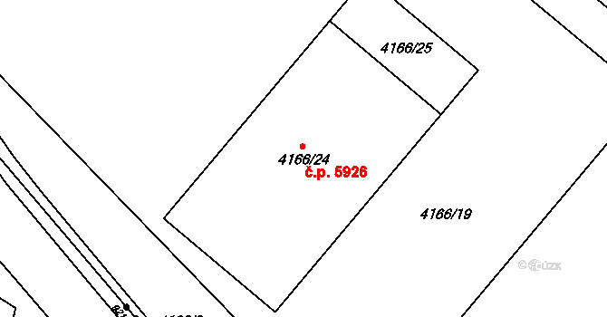 Chomutov 5926 na parcele st. 4166/24 v KÚ Chomutov II, Katastrální mapa