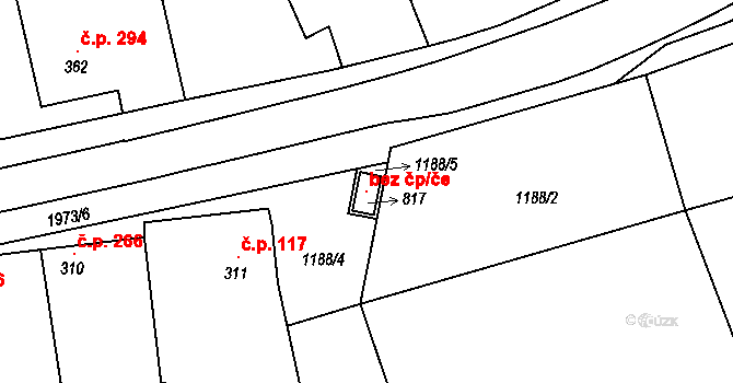 Sedlice 147641993 na parcele st. 817 v KÚ Sedlice u Blatné, Katastrální mapa