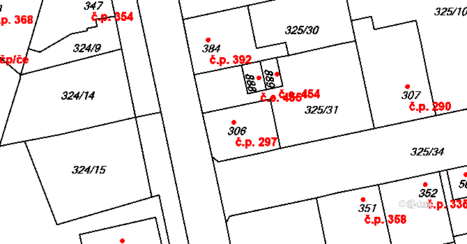 Bohosudov 297, Krupka na parcele st. 306 v KÚ Bohosudov, Katastrální mapa