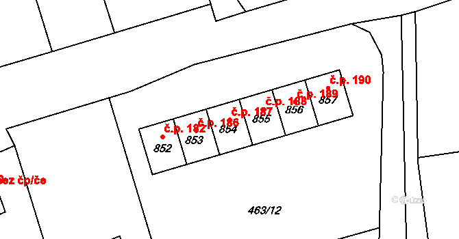 Žacléř 187 na parcele st. 854 v KÚ Žacléř, Katastrální mapa