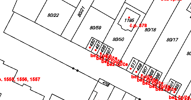Pardubice 40413993 na parcele st. 481 v KÚ Studánka, Katastrální mapa