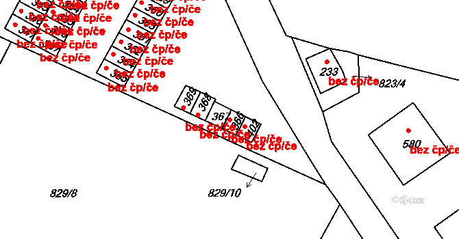 Nové Hrady 40546993 na parcele st. 366 v KÚ Nové Hrady, Katastrální mapa
