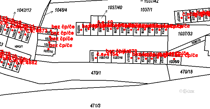 Ústí nad Labem 43422993 na parcele st. 1037/15 v KÚ Krásné Březno, Katastrální mapa