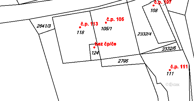 Ovesné Kladruby 44701993 na parcele st. 124 v KÚ Ovesné Kladruby, Katastrální mapa