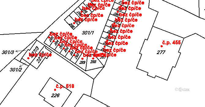 Postřelmov 44938993 na parcele st. 287 v KÚ Postřelmov, Katastrální mapa