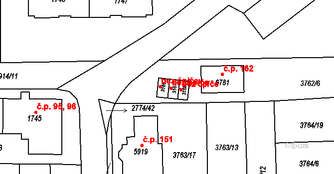 Klatovy 45204993 na parcele st. 3166 v KÚ Klatovy, Katastrální mapa