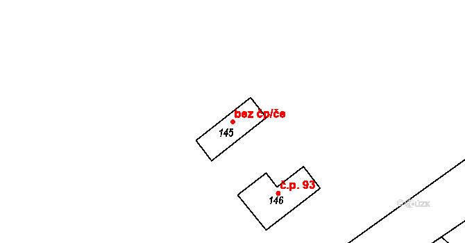 Polní Chrčice 46101993 na parcele st. 145 v KÚ Polní Chrčice, Katastrální mapa