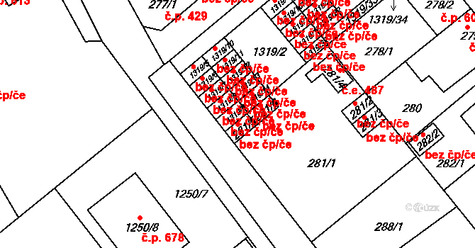 Plzeň 46477993 na parcele st. 281/5 v KÚ Božkov, Katastrální mapa