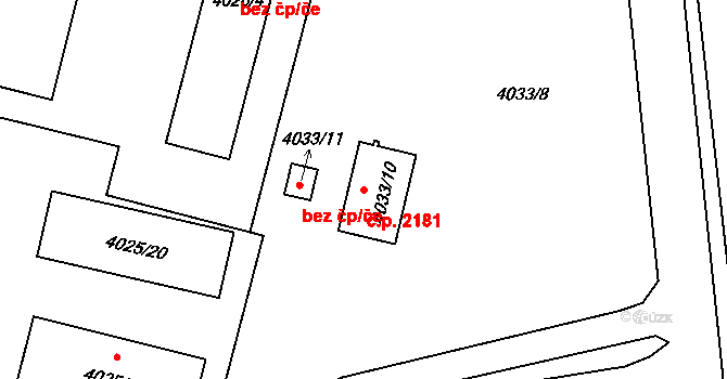 Předměstí 2181, Litoměřice na parcele st. 4033/10 v KÚ Litoměřice, Katastrální mapa