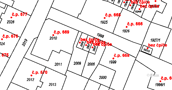 Vítkov 48080993 na parcele st. 2007 v KÚ Vítkov, Katastrální mapa