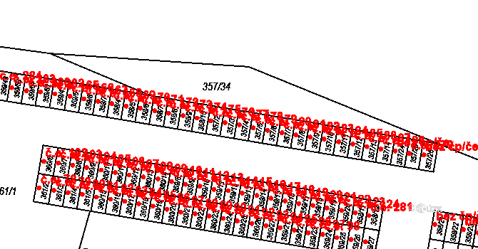 Rousínov 178 na parcele st. 357/4 v KÚ Rousínov u Vyškova, Katastrální mapa