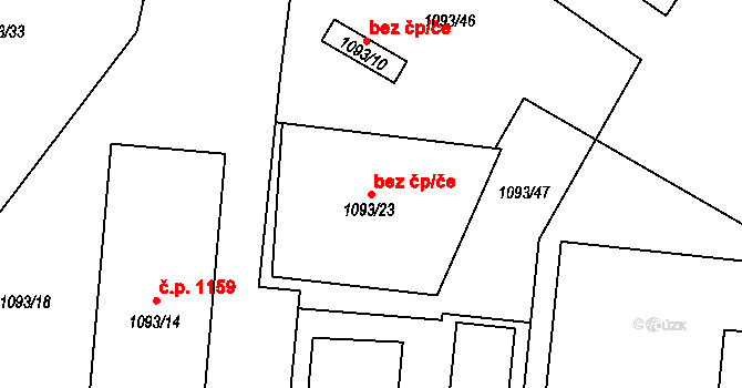 Svatobořice-Mistřín 49845993 na parcele st. 1093/23 v KÚ Mistřín, Katastrální mapa