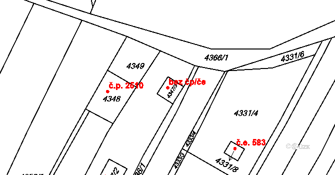 Brno 50162993 na parcele st. 4347/3 v KÚ Královo Pole, Katastrální mapa