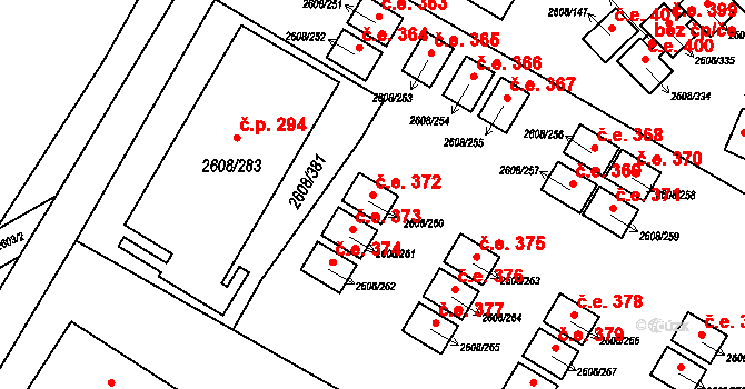 Staré Splavy 372, Doksy na parcele st. 2608/260 v KÚ Doksy u Máchova jezera, Katastrální mapa