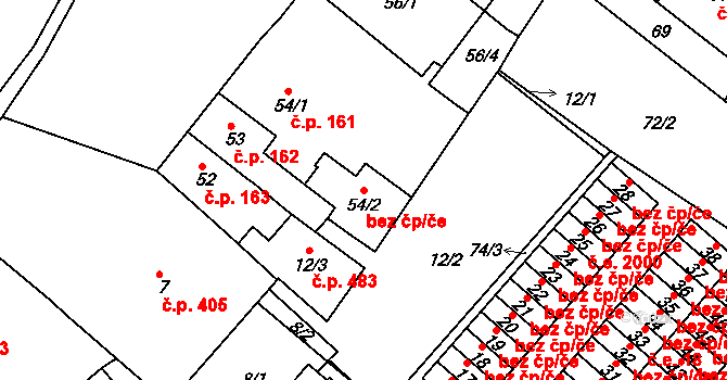 Teplice 90912993 na parcele st. 54/2 v KÚ Sobědruhy, Katastrální mapa