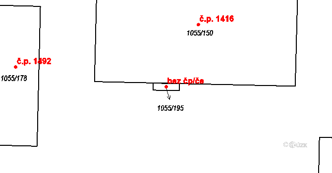 Horní Suchá 100268994 na parcele st. 1055/195 v KÚ Horní Suchá, Katastrální mapa