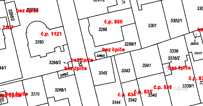 Praha 104446994 na parcele st. 3299/2 v KÚ Břevnov, Katastrální mapa