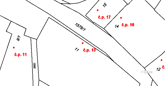 Libákovice 13, Řenče na parcele st. 11 v KÚ Libákovice, Katastrální mapa