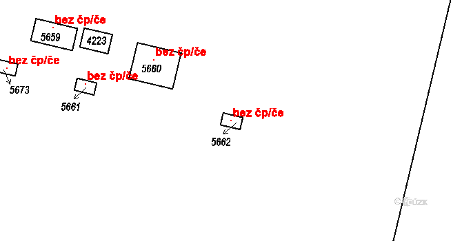 Rokycany 111377994 na parcele st. 5662 v KÚ Rokycany, Katastrální mapa