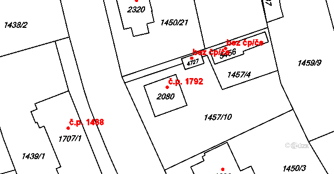 Šumperk 1792 na parcele st. 2080 v KÚ Šumperk, Katastrální mapa