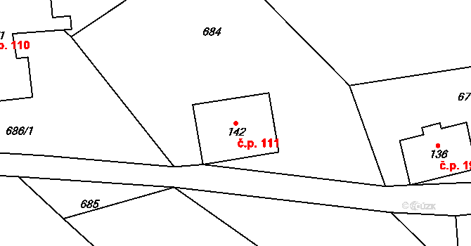 Dolní Rokytnice 111, Rokytnice nad Jizerou na parcele st. 142 v KÚ Dolní Rokytnice, Katastrální mapa